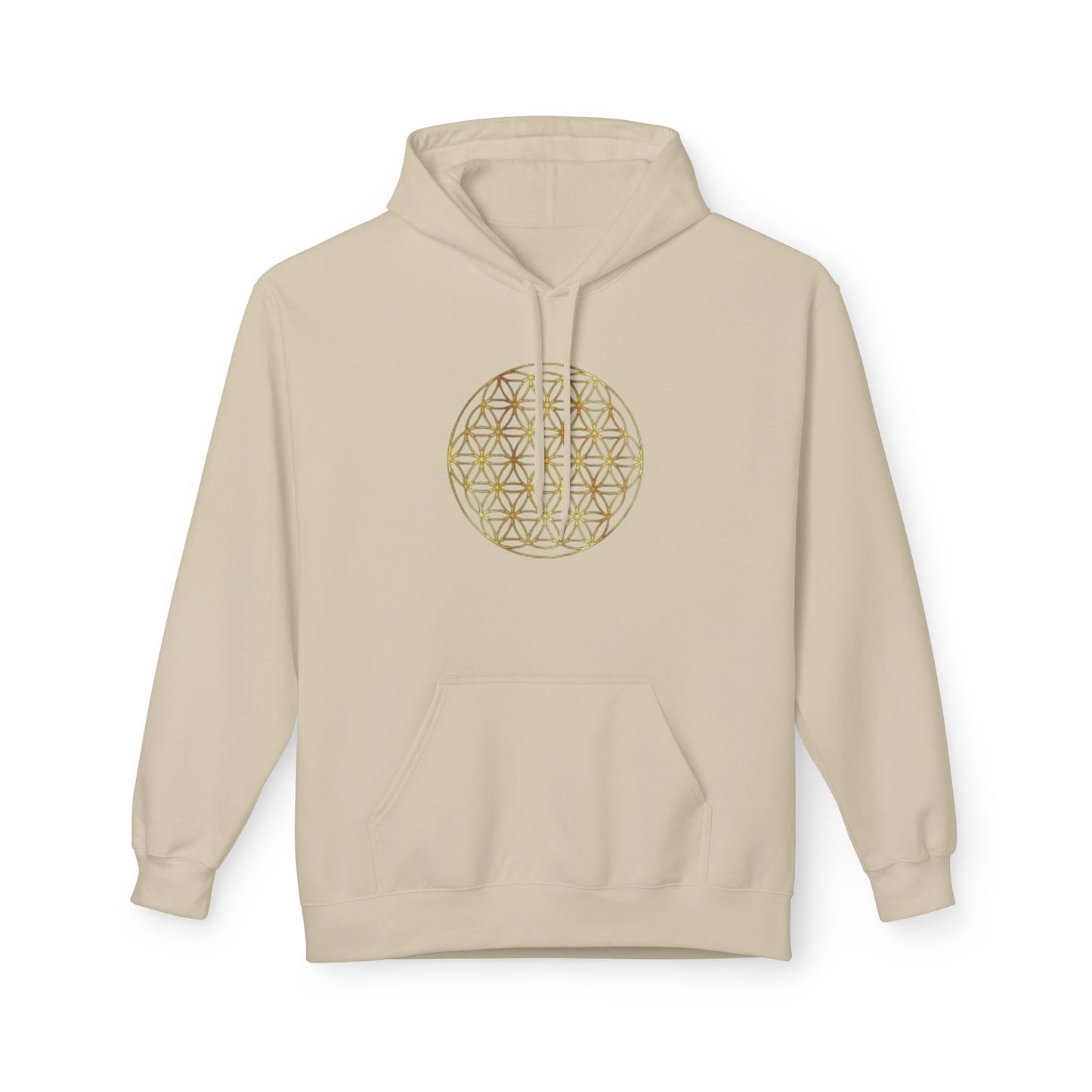 Big Energy Hoodie — Golden Flower of Life Spiritual Graphic Sweatshirt