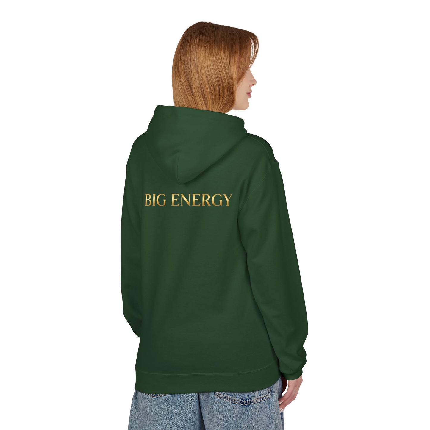 Big Energy Hoodie — Golden Flower of Life Spiritual Graphic Sweatshirt
