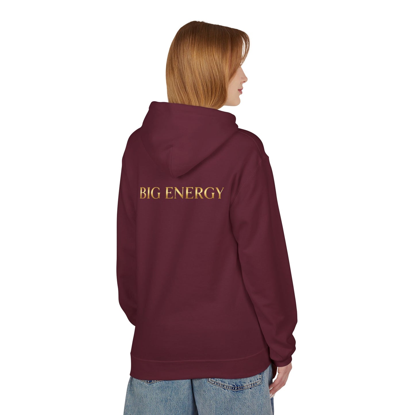 Big Energy Hoodie — Golden Flower of Life Spiritual Graphic Sweatshirt