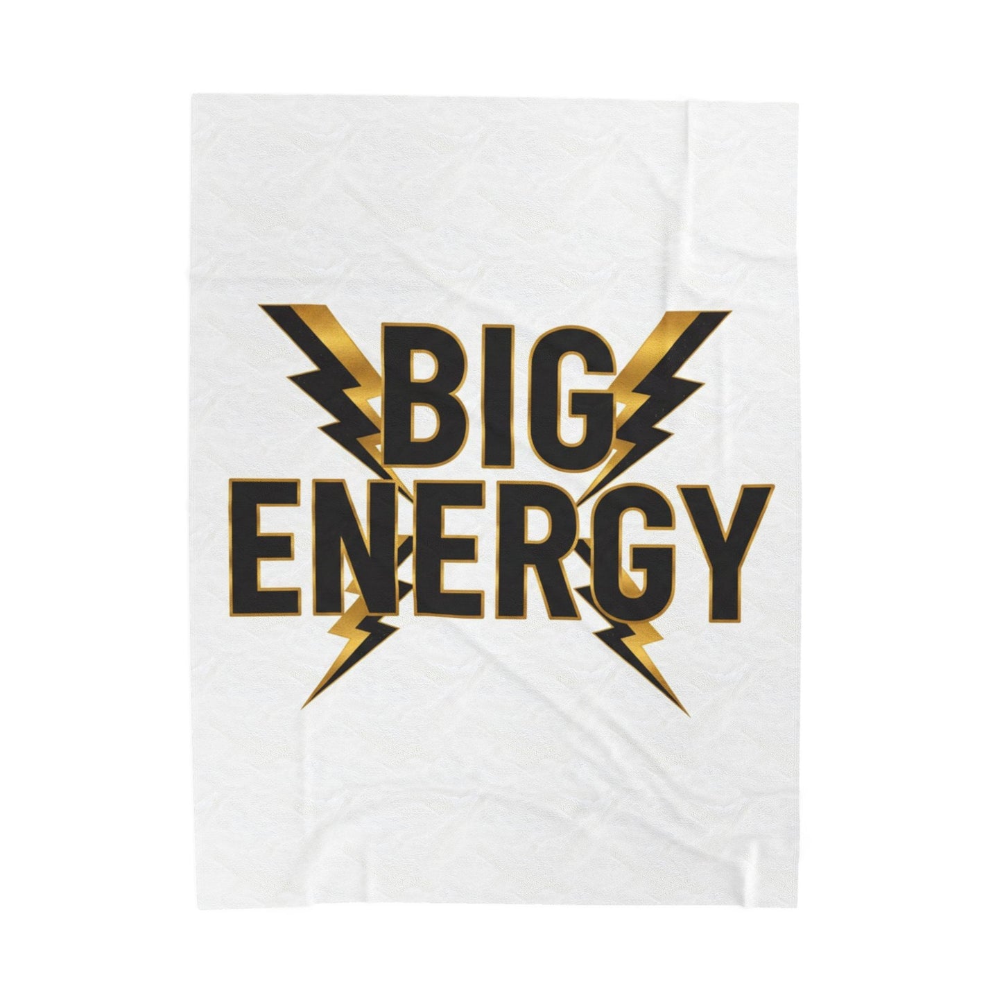 Big Energy Velvet Plush Blanket — Gold Lightning Cozy Throw for Gifts & Home