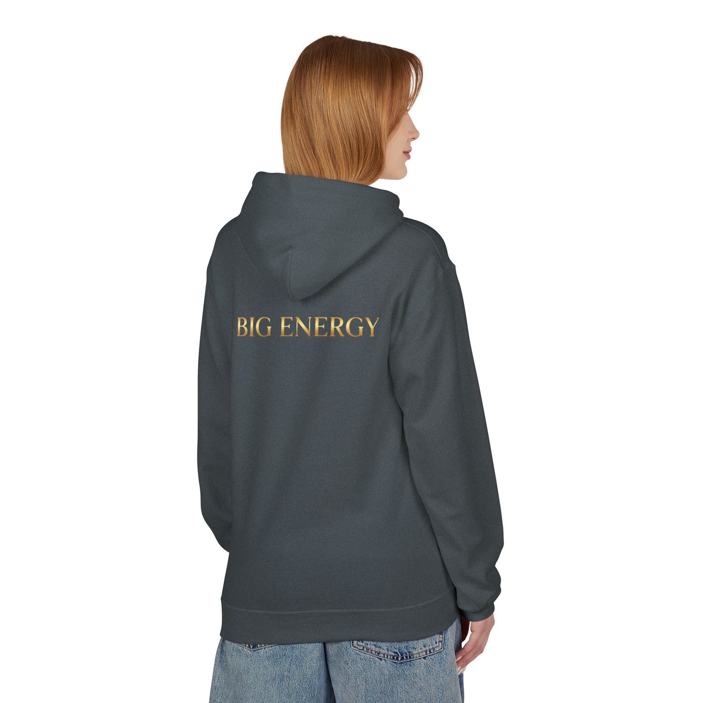 Big Energy Hoodie — Golden Flower of Life Spiritual Graphic Sweatshirt