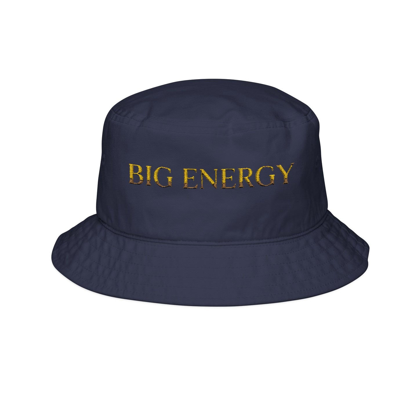 Big Energy Embroidered Bucket Hat — White Gold Lettering