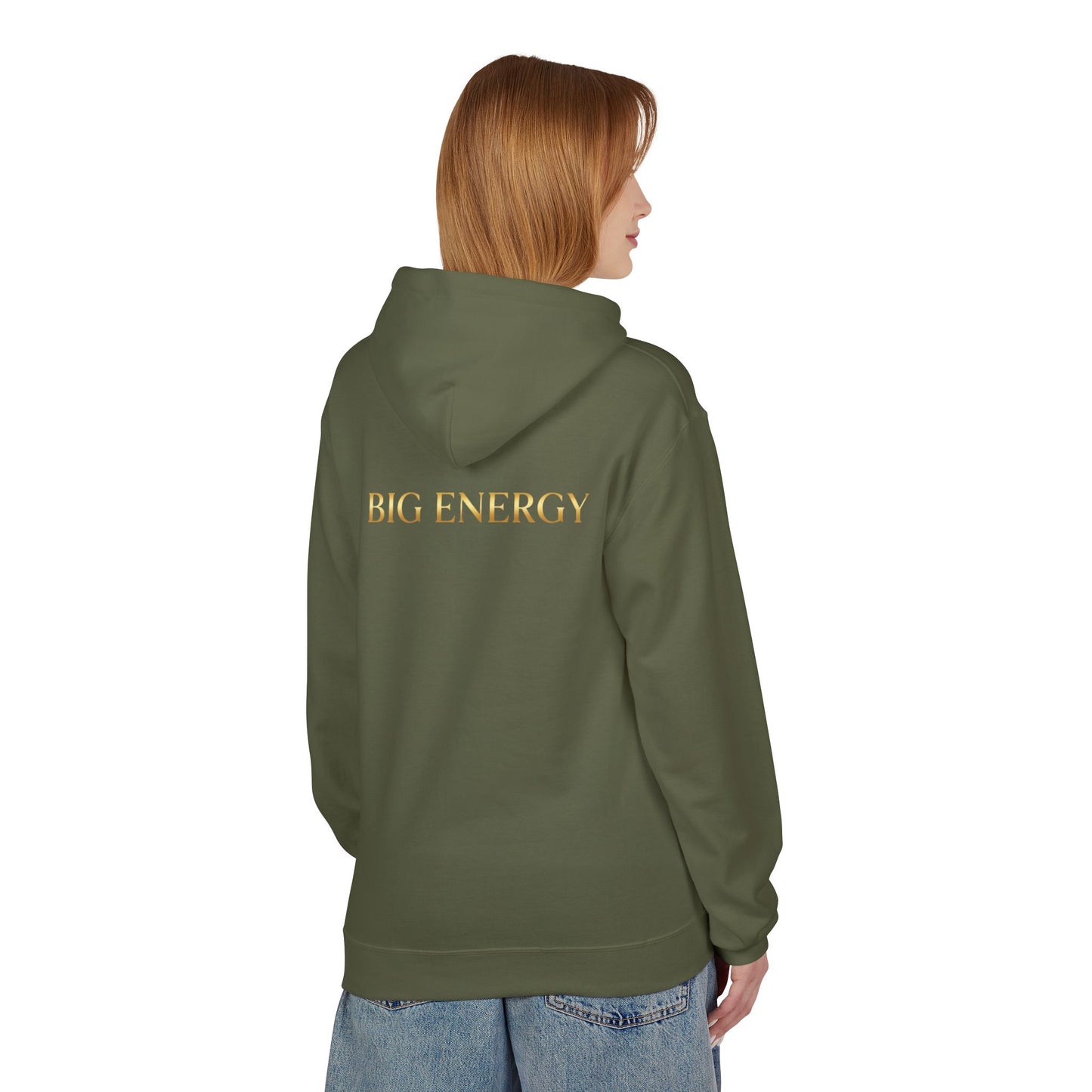 Big Energy Hoodie — Golden Flower of Life Spiritual Graphic Sweatshirt