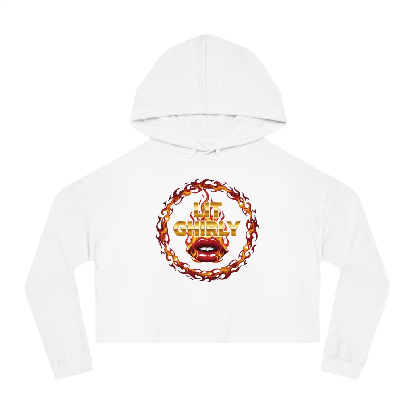 Lit Ghirly Collection - Lit Ghirly Cropped Hoodie — "Too Hot to Handle" Graphic Women’s Sweatshirt