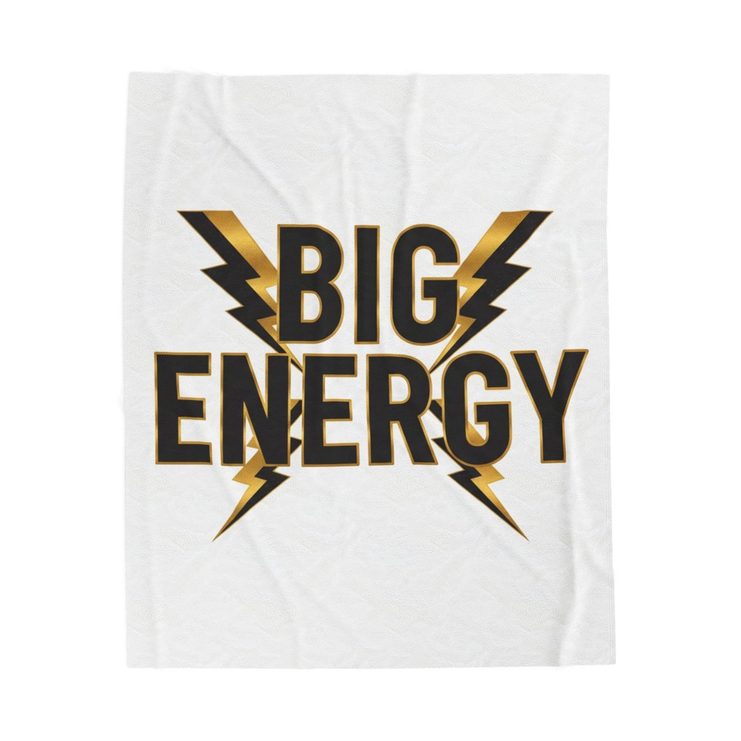 Big Energy Velvet Plush Blanket — Gold Lightning Cozy Throw for Gifts & Home