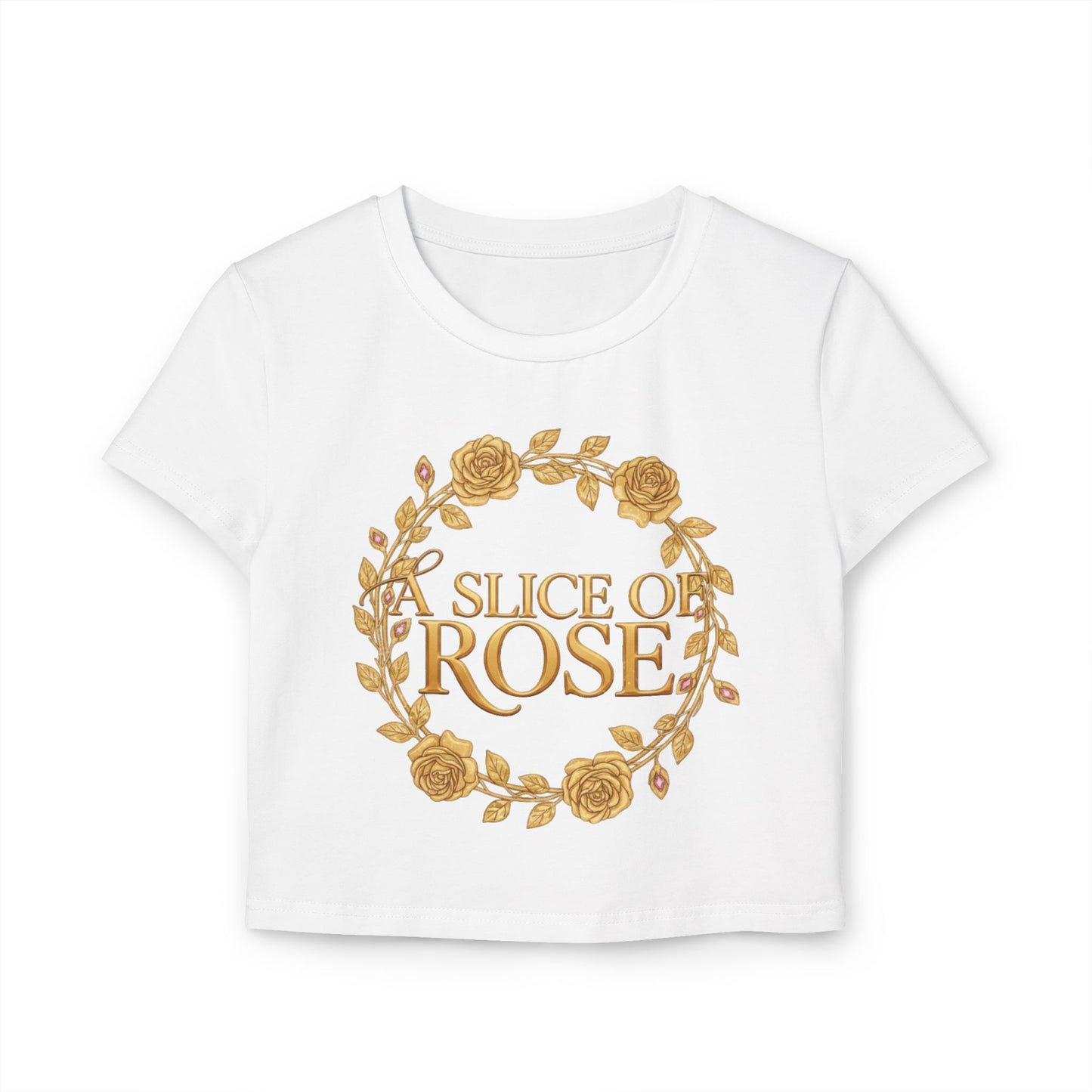 Big Energy Baby Tee — 'A Slice of Rose' Edition GraphicFloral Crop Top