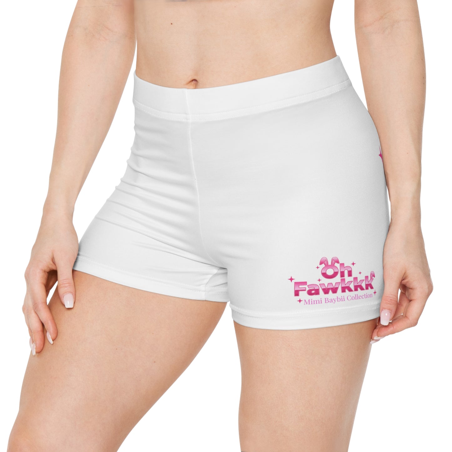 MiMi Baybii Collection - Oh Fawkkk Women's Shorts — Cute Pink Bunny Graphic Activewear