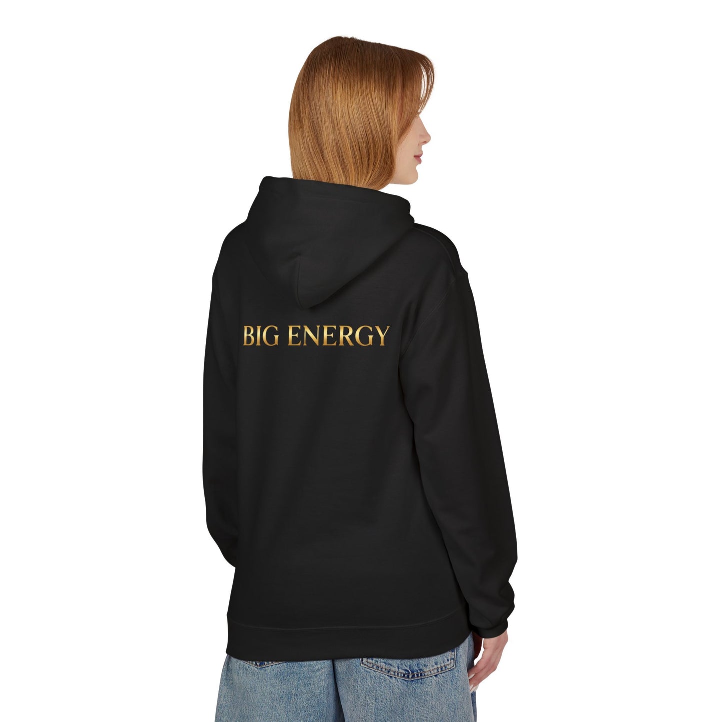 Big Energy Hoodie — Golden Flower of Life Spiritual Graphic Sweatshirt