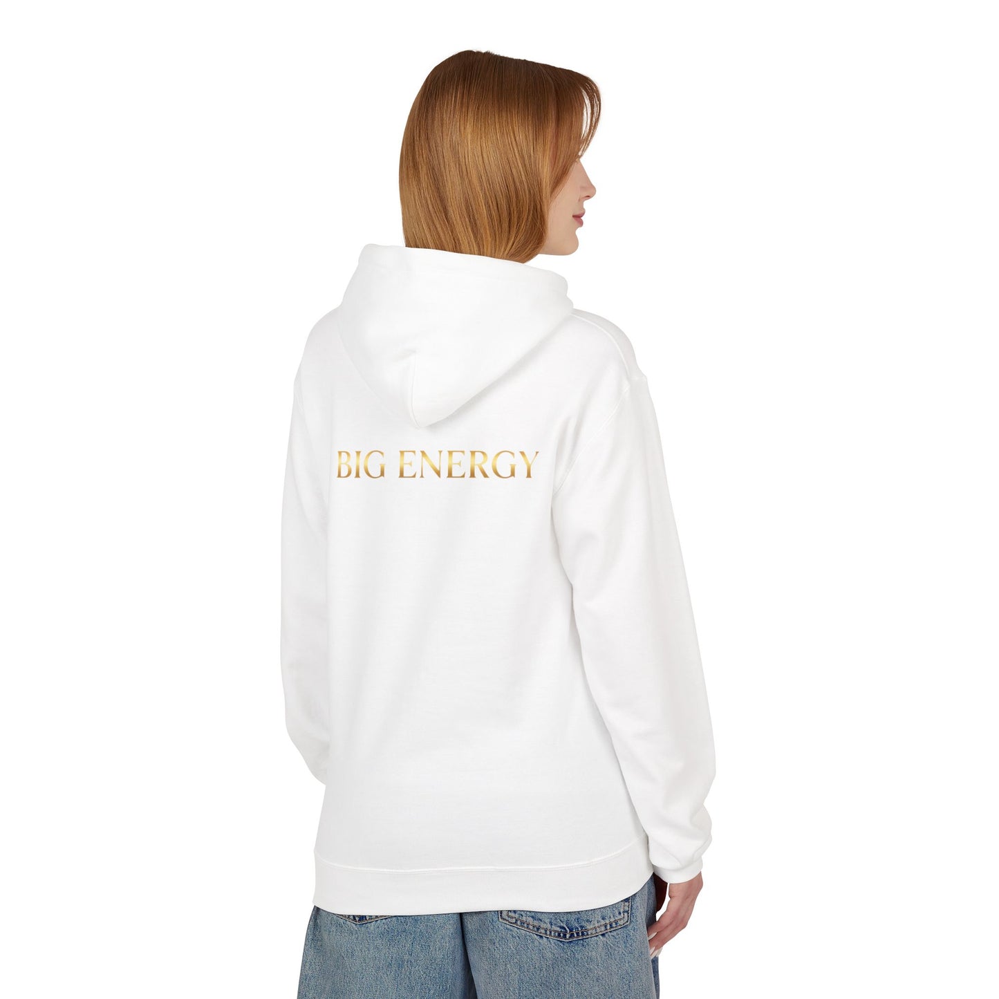 Big Energy Hoodie — Golden Flower of Life Spiritual Graphic Sweatshirt