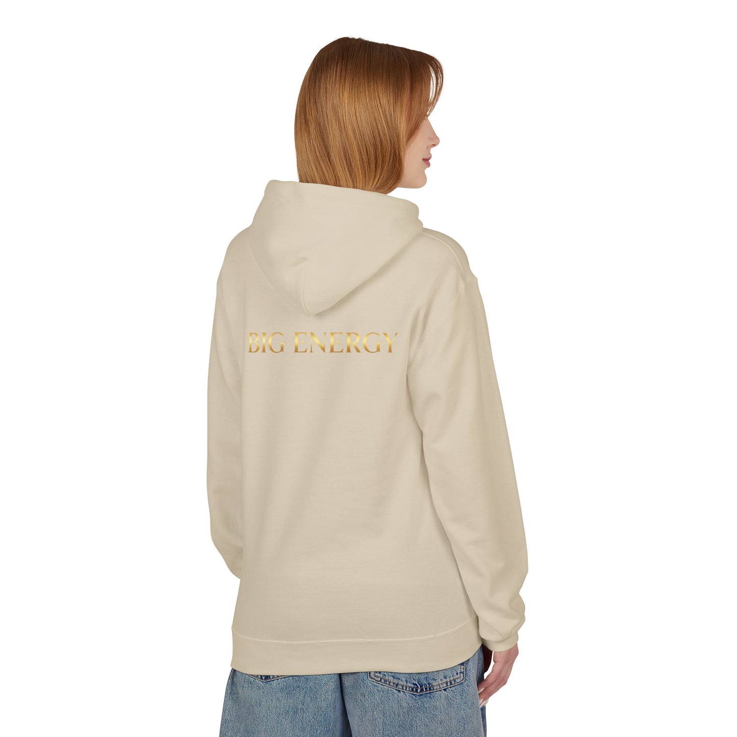 Big Energy Hoodie — Golden Flower of Life Spiritual Graphic Sweatshirt