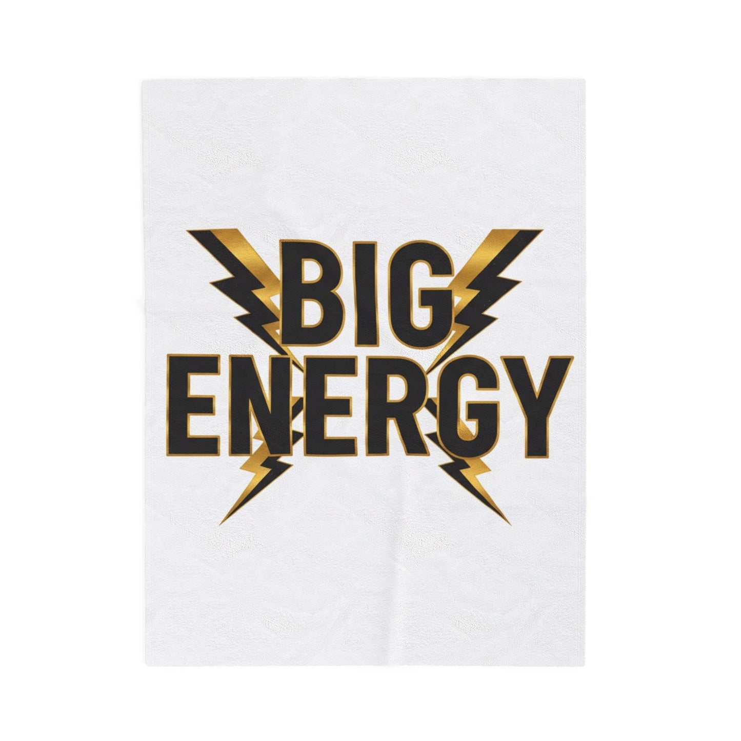 Big Energy Velvet Plush Blanket — Gold Lightning Cozy Throw for Gifts & Home