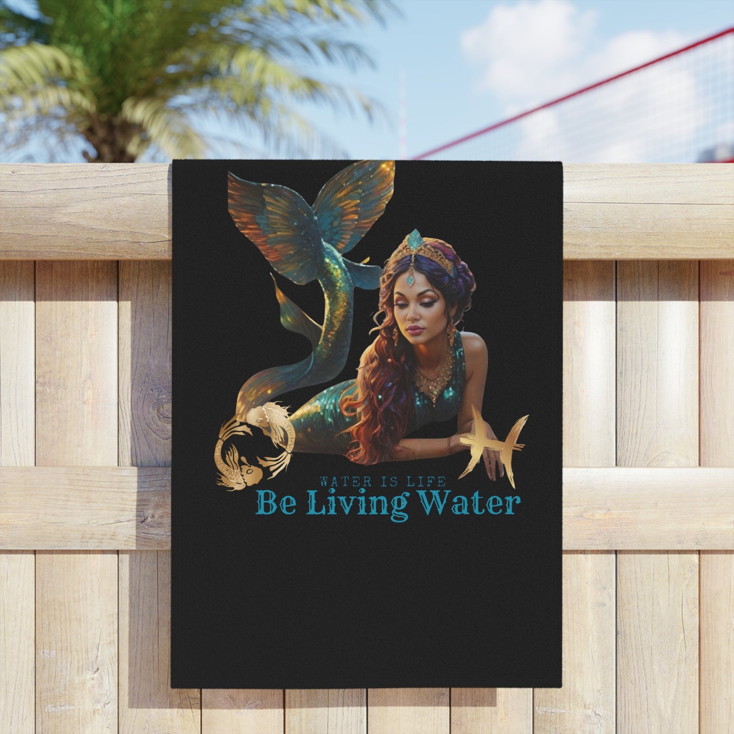Mermaid 'Be Living Water' Beach Towel