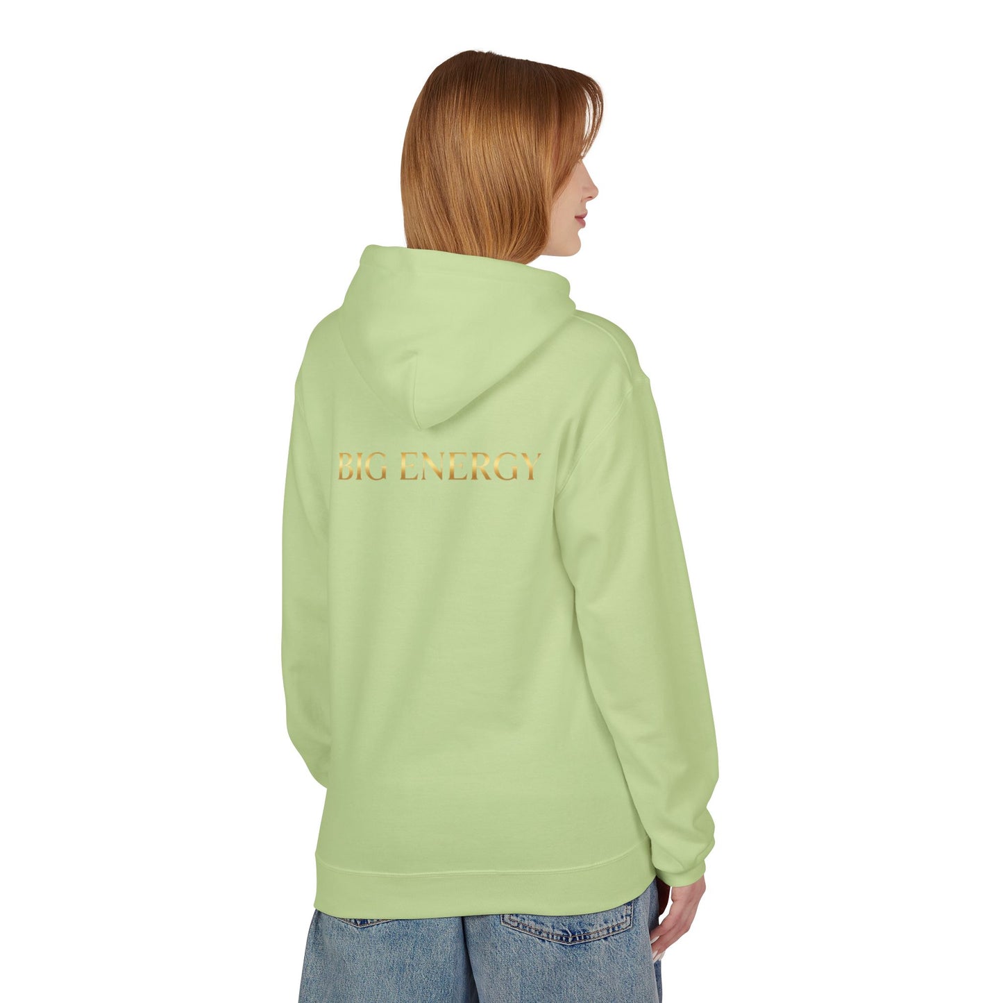 Big Energy Hoodie — Golden Flower of Life Spiritual Graphic Sweatshirt