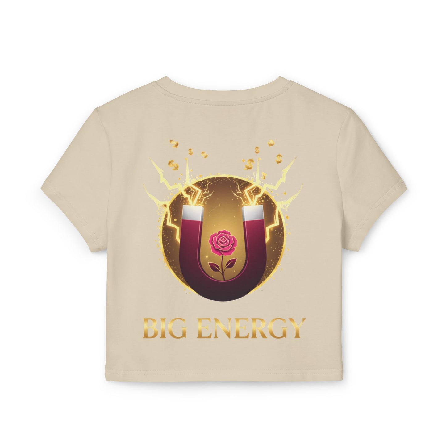 Big Energy Baby Tee — 'A Slice of Rose' Edition GraphicFloral Crop Top