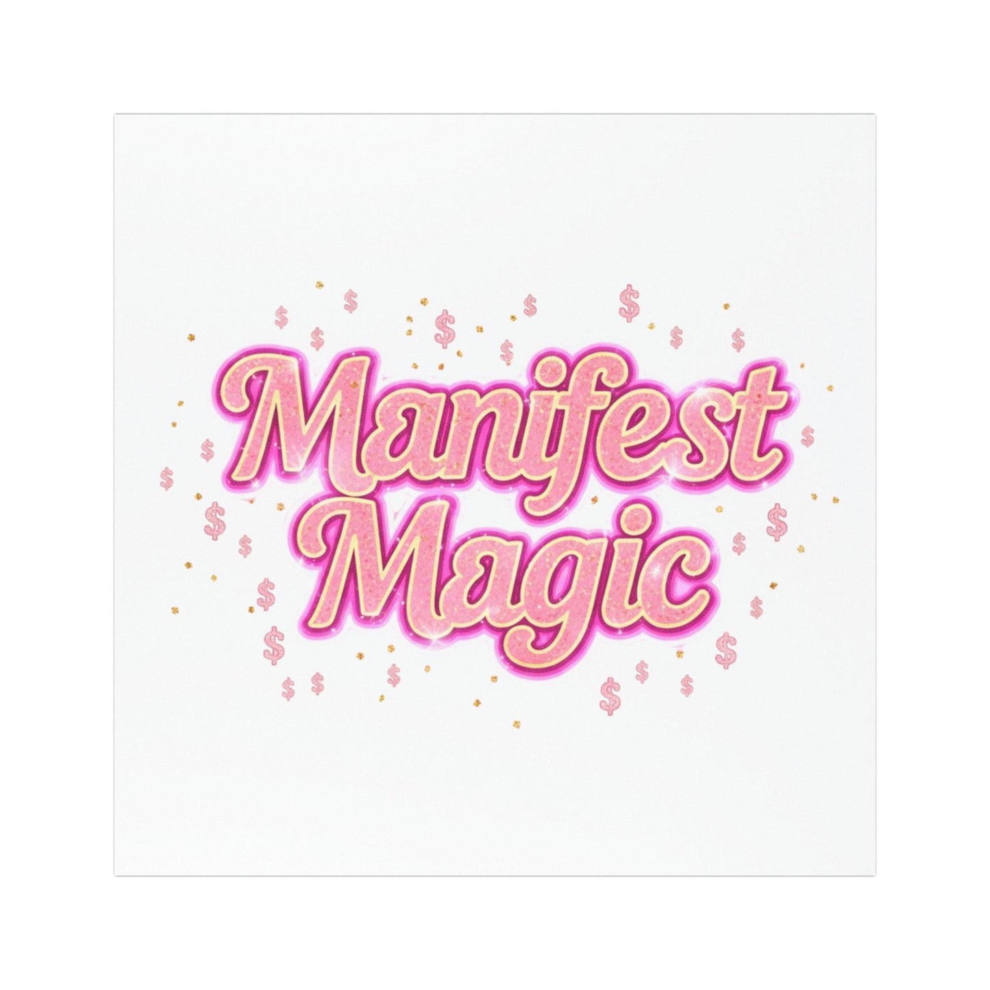 Big Energy Manifest Magic Car Magnet — Pink Glitter Positivity Sticker for Cars