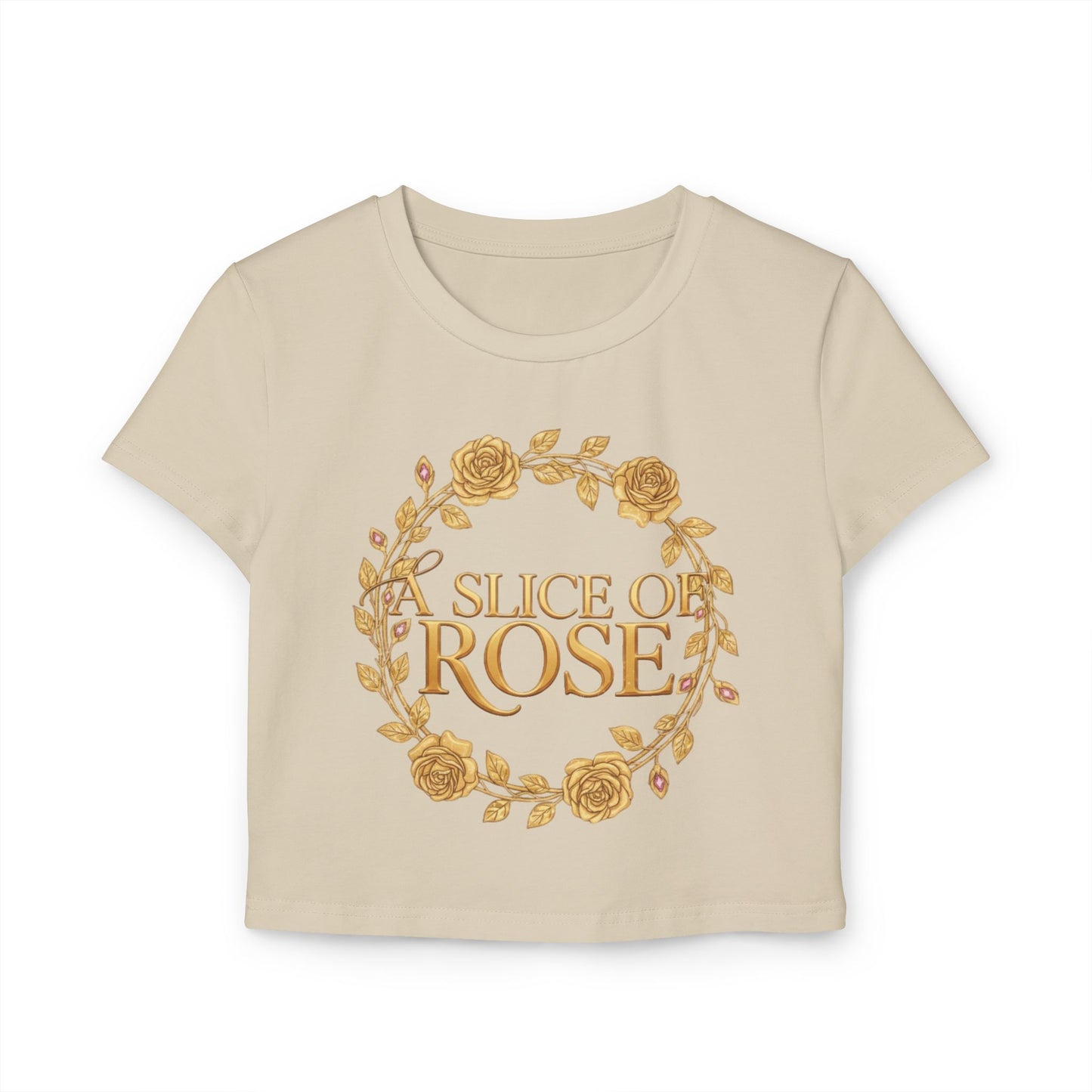 Big Energy Baby Tee — 'A Slice of Rose' Edition GraphicFloral Crop Top