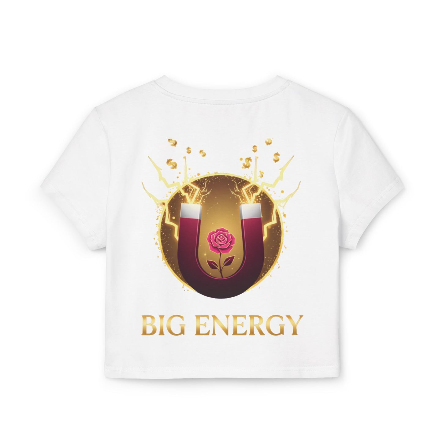 Big Energy Baby Tee — 'A Slice of Rose' Edition GraphicFloral Crop Top