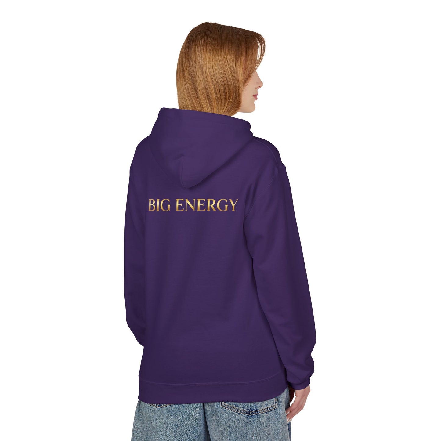 Big Energy Hoodie — Golden Flower of Life Spiritual Graphic Sweatshirt