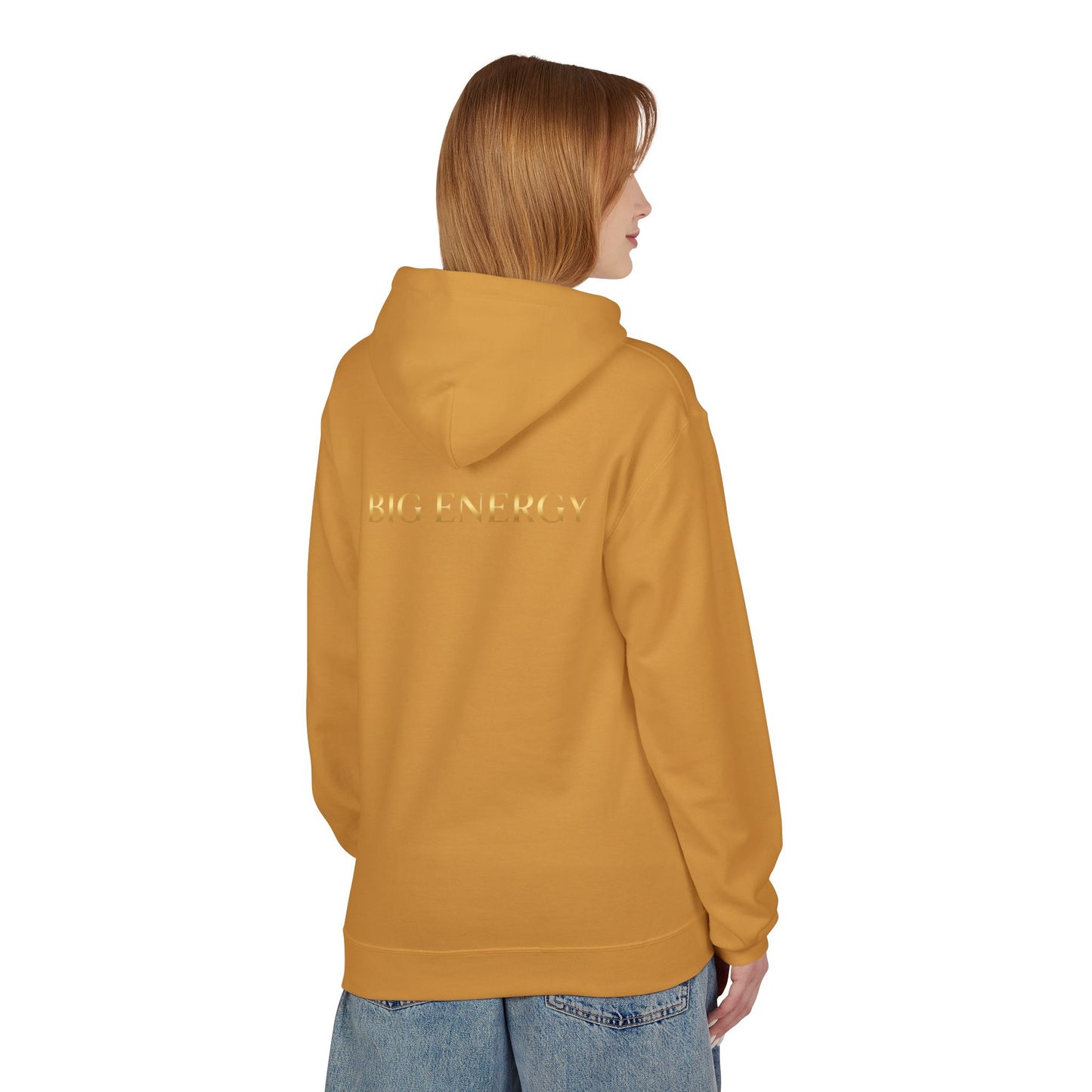 Big Energy Hoodie — Golden Flower of Life Spiritual Graphic Sweatshirt