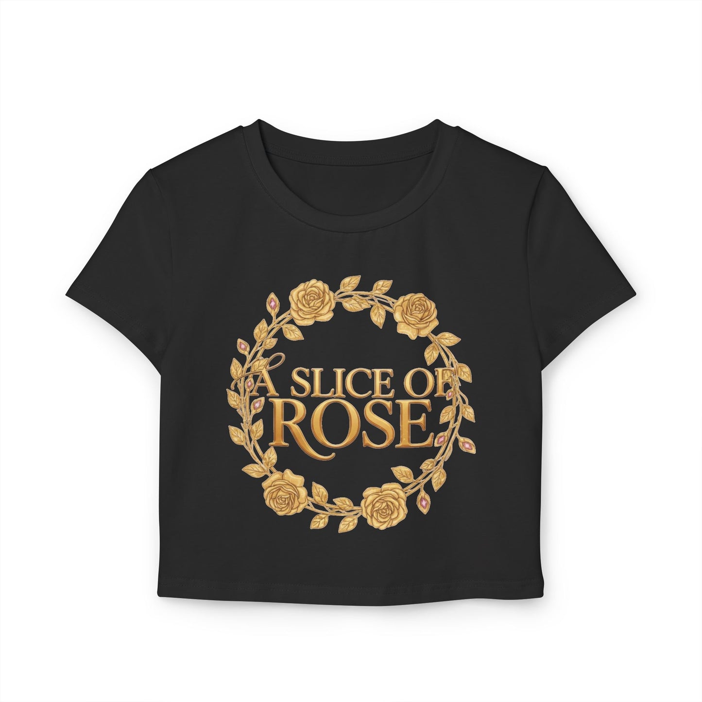 Big Energy Baby Tee — 'A Slice of Rose' Edition GraphicFloral Crop Top