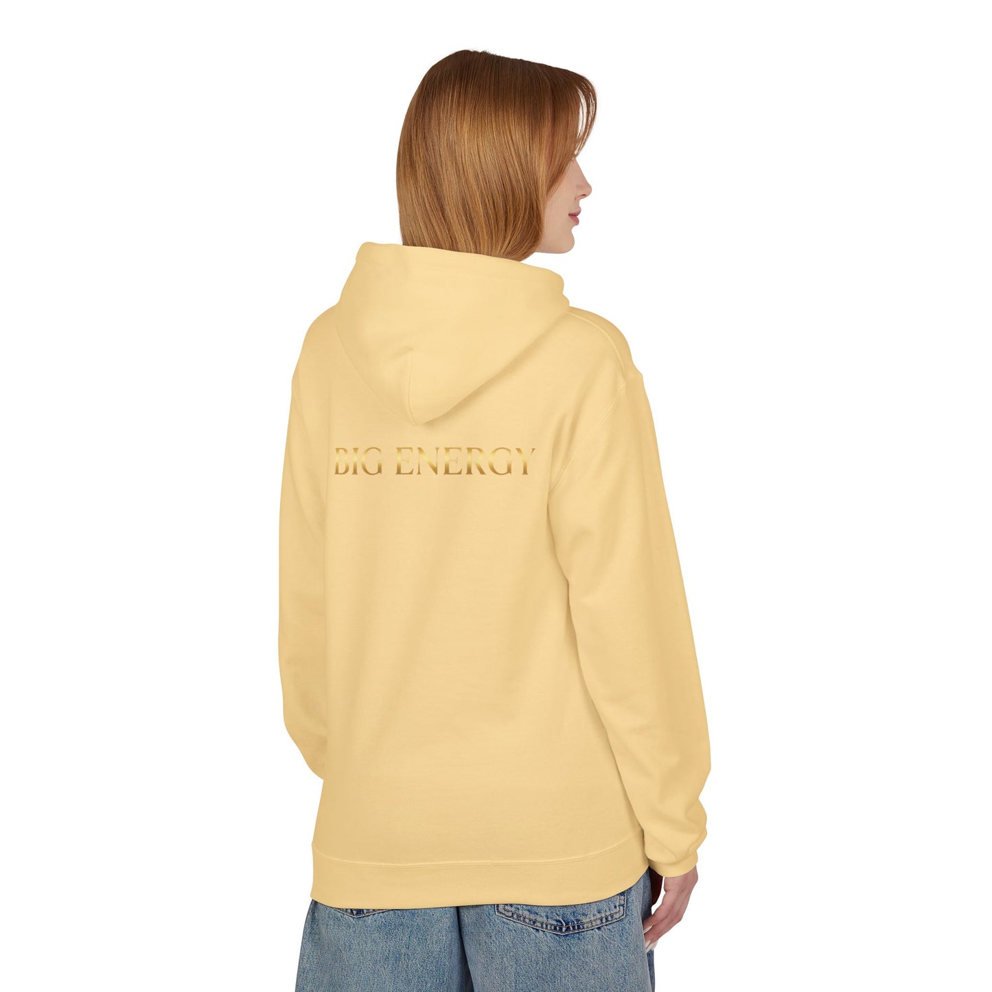 Big Energy Hoodie — Golden Flower of Life Spiritual Graphic Sweatshirt