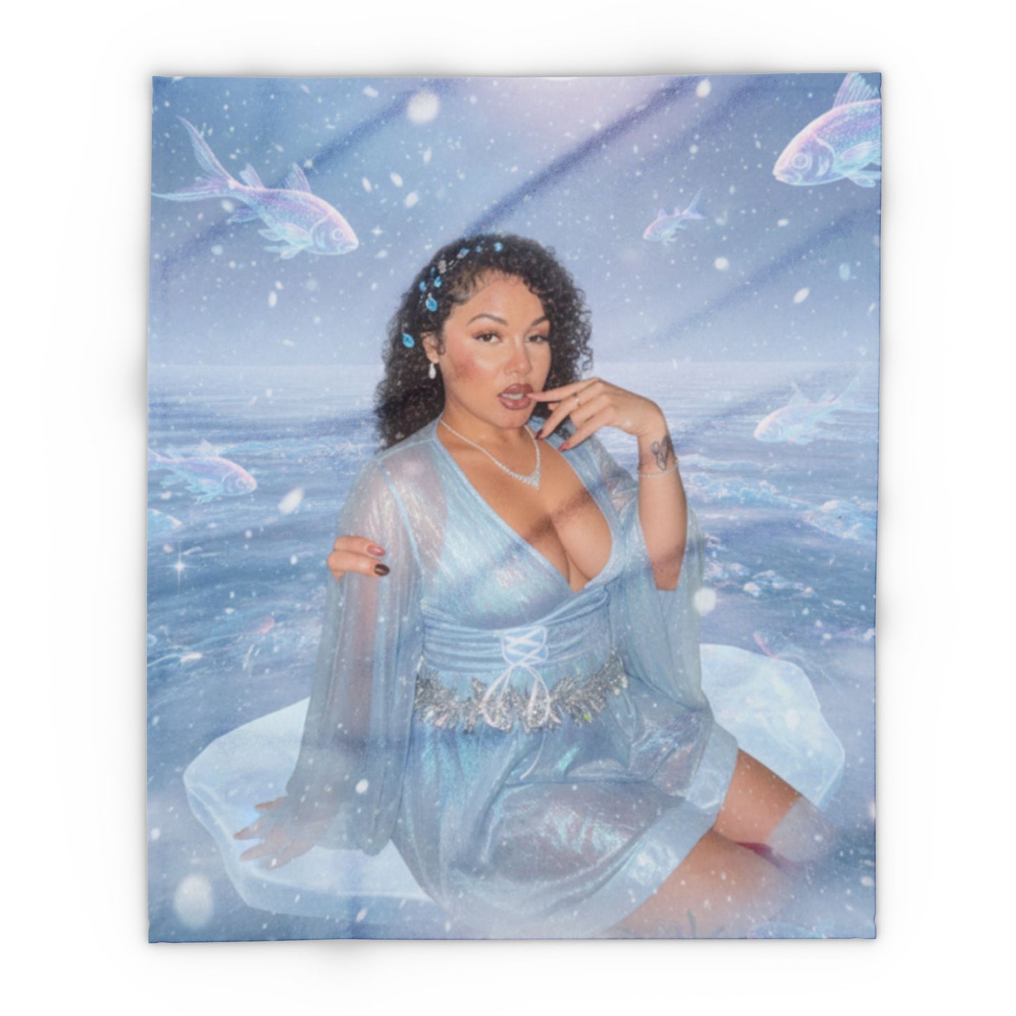 Icy Pisces Dreamscape Fleece Blanket