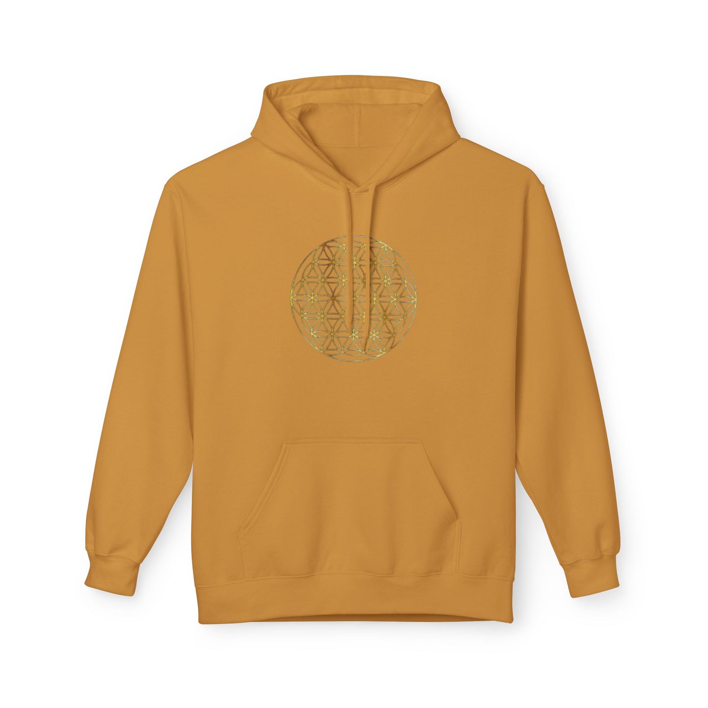 Big Energy Hoodie — Golden Flower of Life Spiritual Graphic Sweatshirt