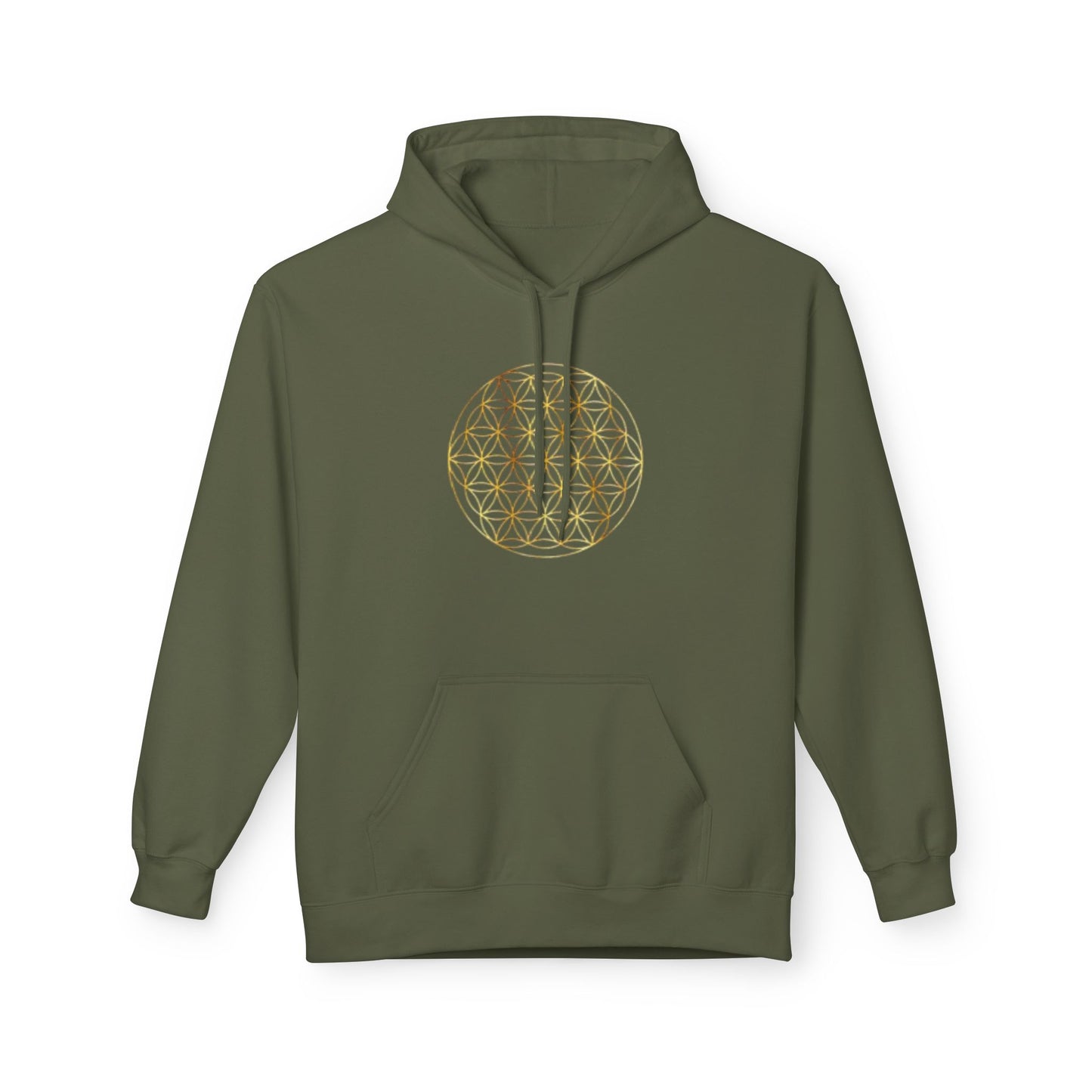 Big Energy Hoodie — Golden Flower of Life Spiritual Graphic Sweatshirt
