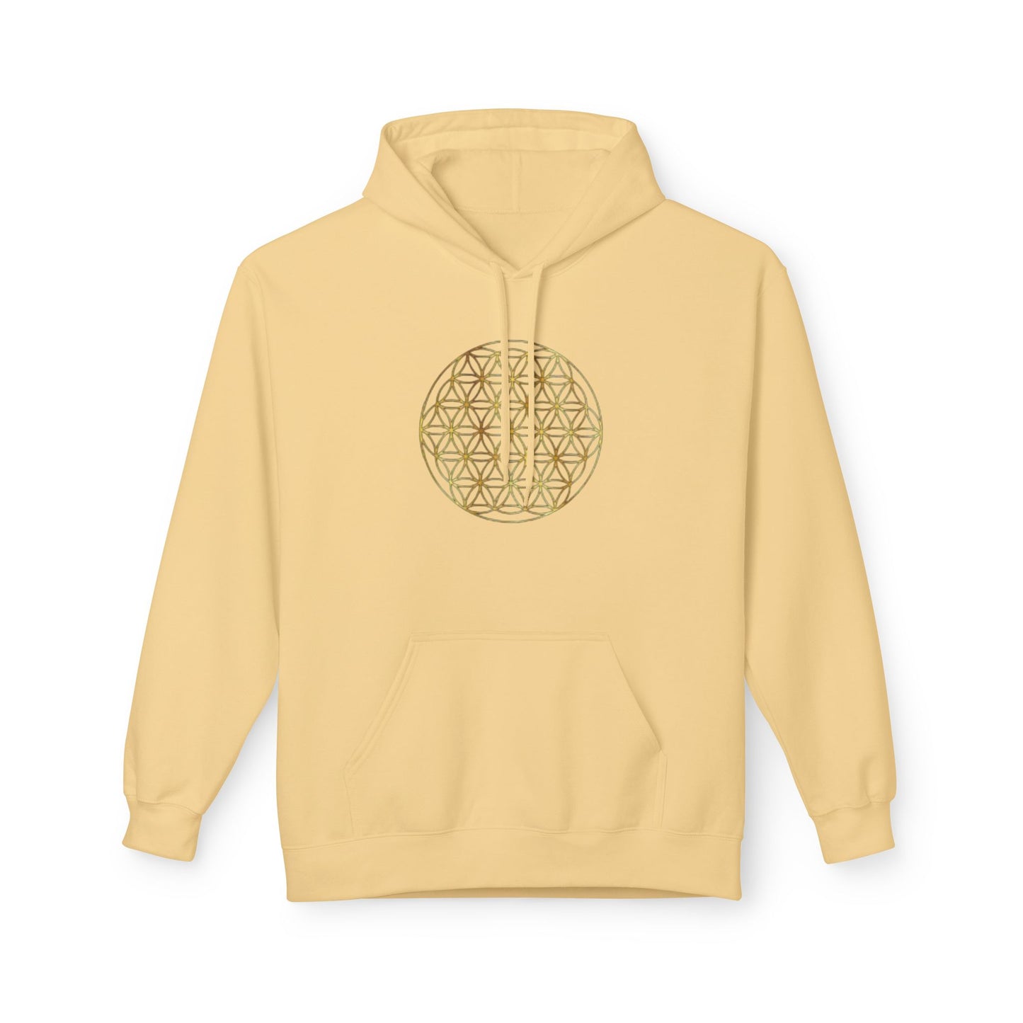 Big Energy Hoodie — Golden Flower of Life Spiritual Graphic Sweatshirt